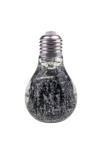 OEM Bec din plastic cu apă, LED și sclipici cu Transfăgărăsan, 6x10 cm, argintiu