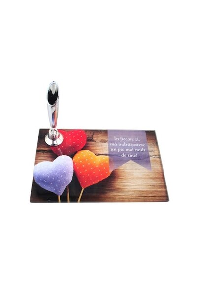 OEM Γυάλινη απλικέ με θήκη για στυλό, αφιέρωση για τη σύζυγο, M1, 12x8 εκ.