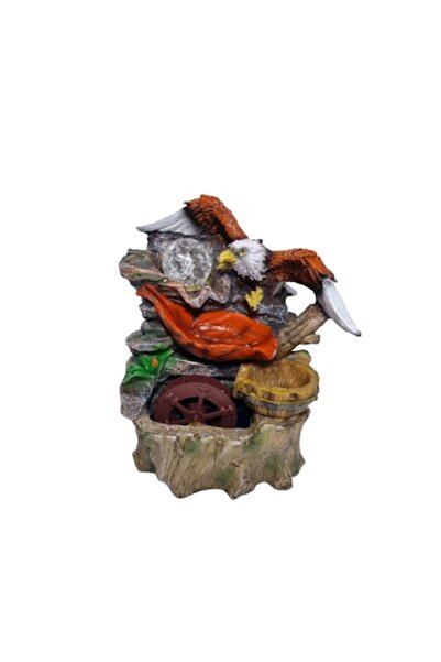 OEM Resin Fountain with Eagle and LED, 27x18cm