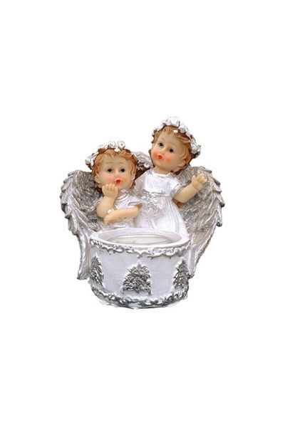 OEM Resin Angels with Candle Wax Holder, 11x11 cm