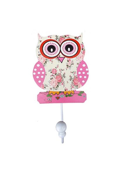 OEM Cuier roz în formă de bufniță cu cârlig, 11 x 20 cm