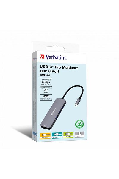 Verbatim Hub multifuncțional USB-C Pro multiport 8x CMH-08 40B30090EU, 32151