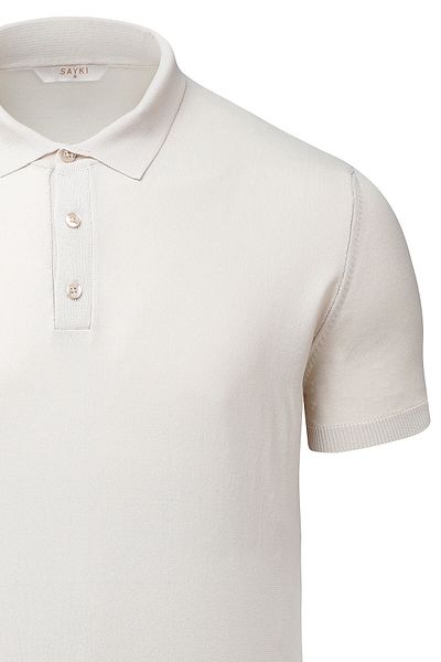 Hatemoğlu Ecru Regular Fit Polo Neck Rayon T-Shirt