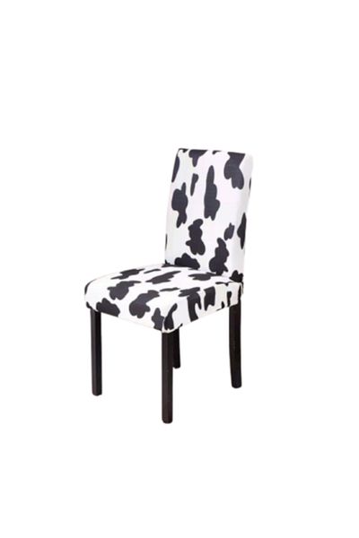 OEM Set 6 huse pentru scaune, Poliester cu Elastan, Imprimeu Alb-Negru