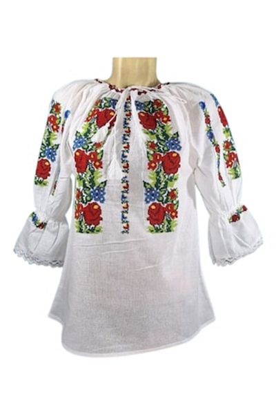 OEM Women's Traditional Romanian Blouse, Cotton, Multicolored, Size L