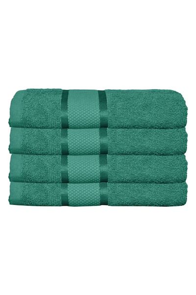 OEM Set 4 bath towels, Cotton, Uni, 400g/m², 70x140cm, Dark Green