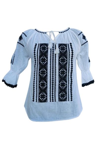 OEM Ie pentru dama, traditionala, bumbac, Negru, marimea L