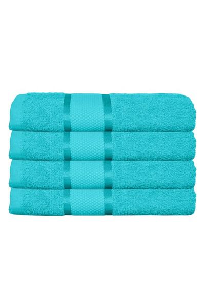 OEM Set 4 prosoape de baie, Bumbac, Uni, 400g/m², 70x140cm, Turcoaz
