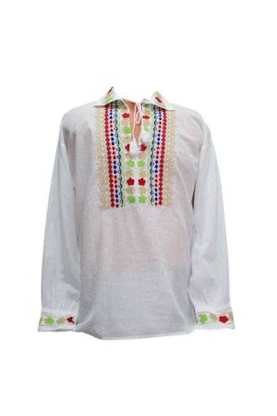 OEM Bluza tip ie Barbati, Model Traditional, Maneca Lunga, Bumbac, Broderie Multicolor, Marime 3XL