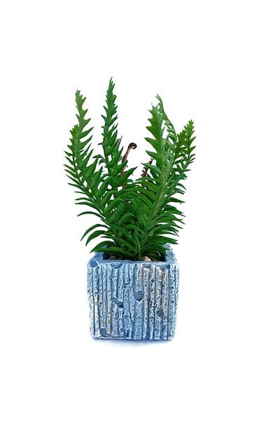 OEM Stone Pot with Plastic Fern, 20cm