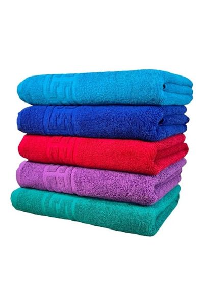OEM Set 5 Bath Towels, Cotton, Uni, Greek Border, 500g/m², 70x140cm, M1, Multicolor