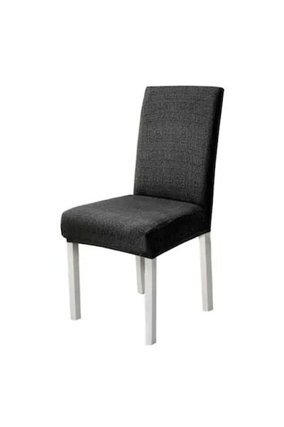 JOJO HOME Set 6 Chair Covers, Jojo Home, Solid Color, Dark Gray