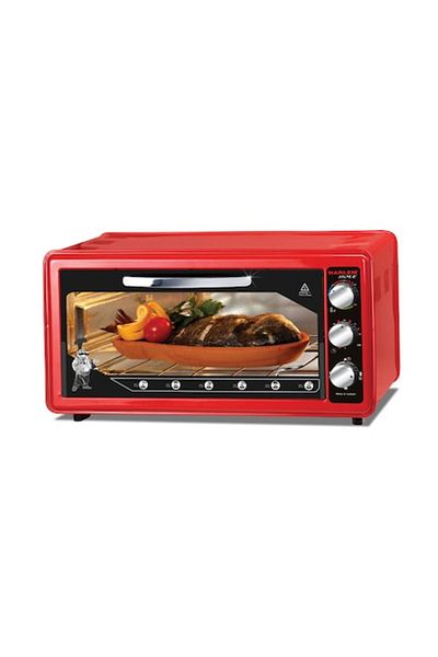 HARLEM Cuptor electric cu termostat SOLE HAF408, 1500W, 45L, tăvi incluse, roșu