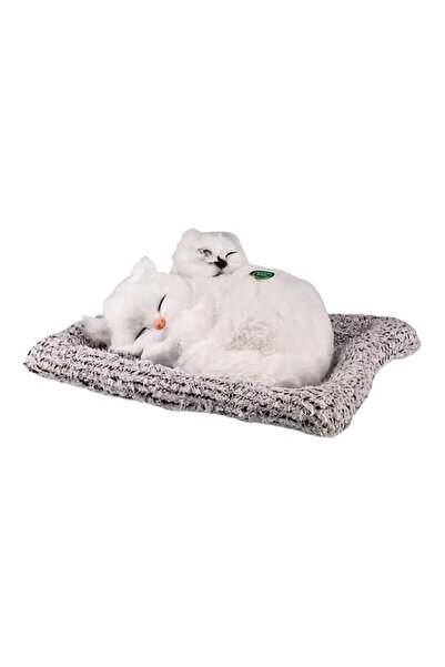 OEM Set doua pisicute pe perna mama si fiica, 25x12 cm alb