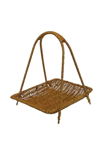 OEM Coș de răchită montat pe suport metalic, 23x26 cm, maro