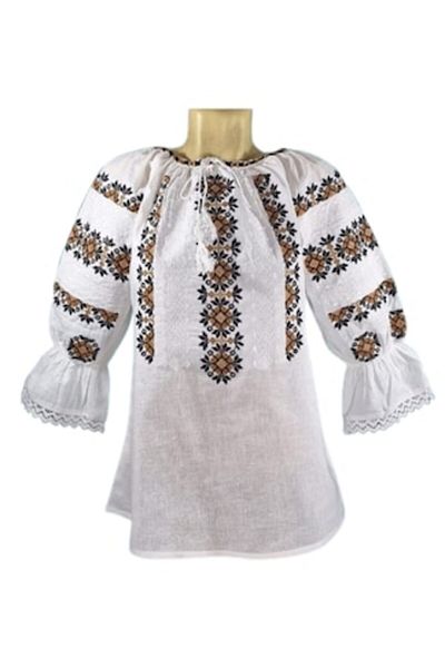 OEM Women's Blouse, Traditional Black-Beige Design, Cotton, 3/4 Sleeve, Size 3XL