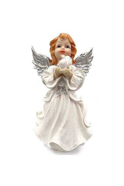 OEM Angel Figurine with Silver Wings and Glitter M2, 18x34 cm