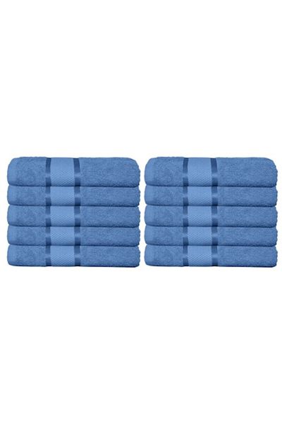 OEM Set 10 Bath Towels, Cotton, Uni, 400g/m², 70x140cm, Blue