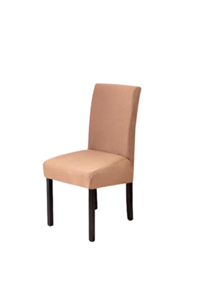 OEM Set 6 huse de scaun, poliester și elastan, simple, culoare cafea cu lapte