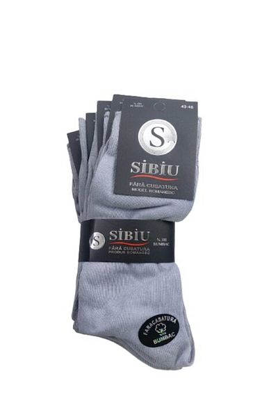 Sentex Sibiu Set 5 pieces men's cotton socks, seamless, 43-46, Gray