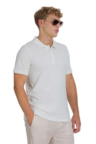 Hatemoğlu Stone Regular Fit 100% Cotton Polo Neck T-Shirt