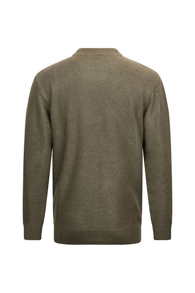 Hatemoğlu Khaki Regular Fit Jacquard Quarter Turtleneck Sweater