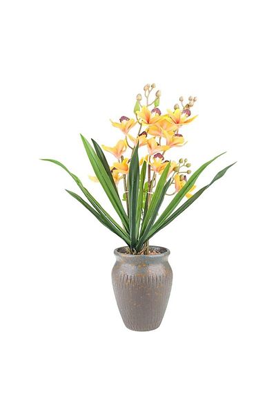 OEM Ceramic pot with plastic flowers, 20x55 cm, multicolor, M3