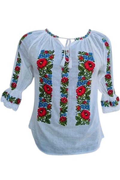OEM Women's Traditional Romanian Blouse, Multicolor, Size S