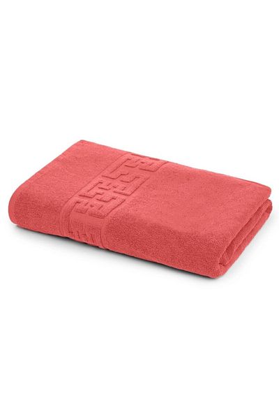 OEM Bath Towel, Cotton, Greek Border, 500g/m², 70x140cm, Coral