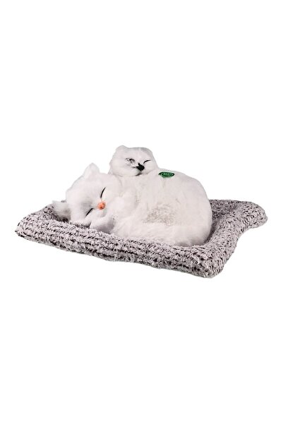 OEM Set doua pisicute pe perna mama si fiica, 25x12 cm alb