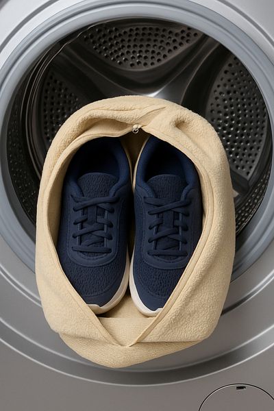 ngn collection Fleece Mesh Shoe Washing Bag Beige Color – Large Volume, for Washing Machine