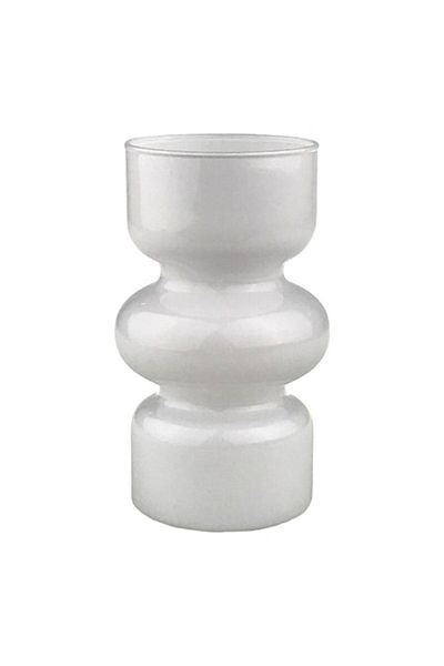 OEM Glass Vase with 3 Connected Pieces, 9x18 cm, White