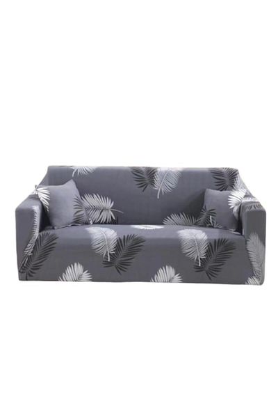 OEM Husă elastică pentru canapea, Comfort, imprimeu Ferigă, M-2 locuri, 145-185cm