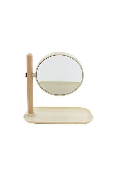 Bathroom Solutions Oglindă de machiaj, Soluție pentru baie, 15,5 x 22 cm, culoare bej