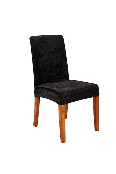 OEM Husă de scaun, catifea fină, uni lucioasă, neagră