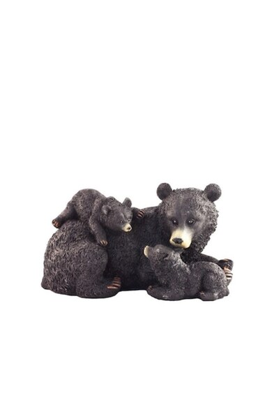 OEM Decorațiune din rășină, familie de urși, 20x10cm, neagră