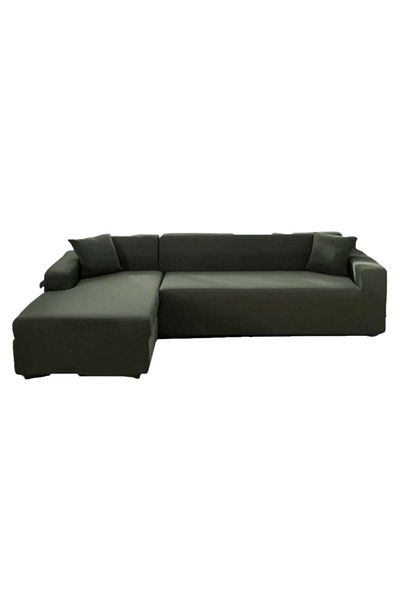 JOJO HOME Husă elastică pentru canapea de colț, Jojo Home, Uni, M L, kaki închis