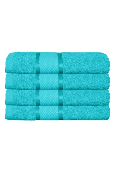 OEM Set 4 prosoape de baie, Bumbac, Uni, 400g/m², 70x140cm, Turcoaz