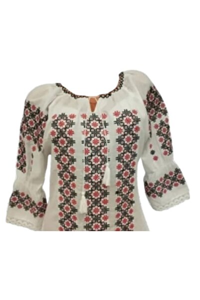 OEM Traditional Women's Blouse, Cotton, Red, Size 3XL