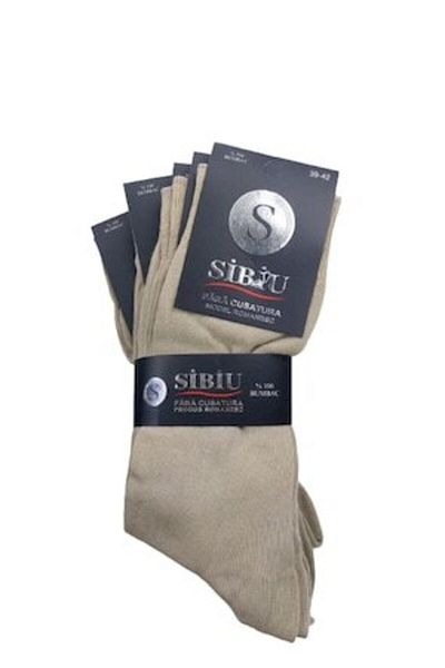 Santex Set 5 men's cotton socks, seamless, Sibiu, 39-42, Cream