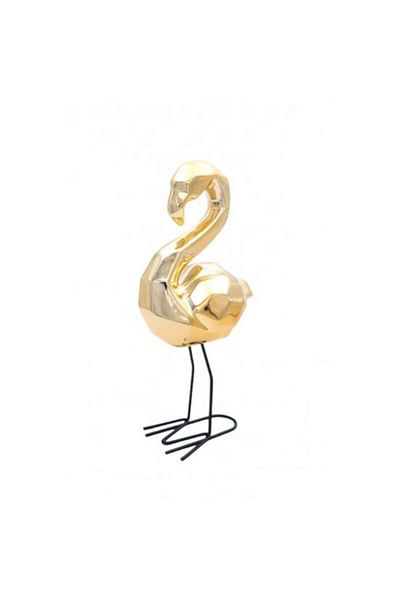OEM Decor flamingo ceramică/metal 29x14 cm auriu