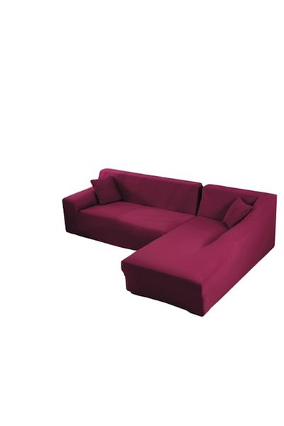 OEM Elastic Cover for Corner Couch, Comfort Uni, Elastane, 145x185cm/185x230cm, Bordeaux