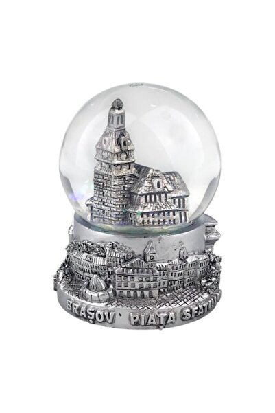 OEM Glob de sticlă pe bază de rășină cu Brașov, 7x9 cm, argintiu
