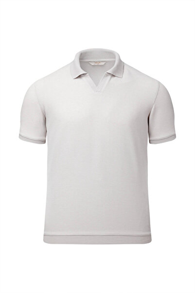 Hatemoğlu Ekru Regular Fit Polo Yaka Pamuklu Tişört