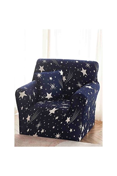 JOJO HOME Husă elastică pentru fotoliu, Jojo Home, imprimeu cer înstelat, 90x140cm, bleumarin