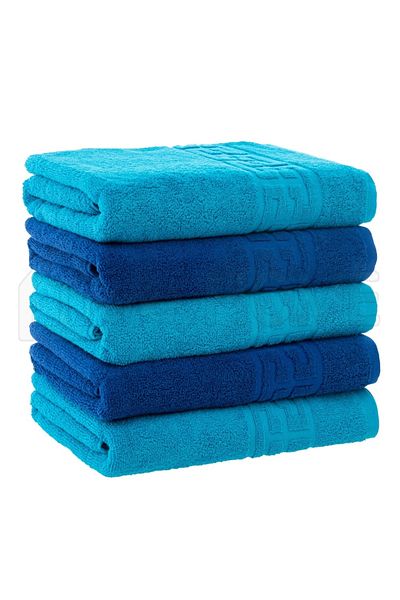 Plush Set 5 Towels, Turquoise, Blue, 70x140cm, 100% Cotton 550GR