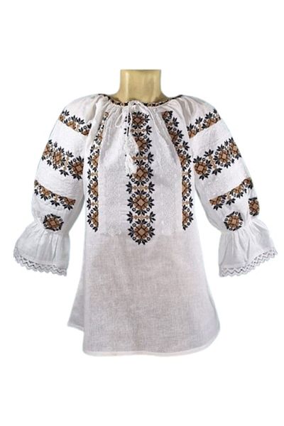 OEM Women's Blouse, Traditional Black-Beige Design, Cotton, 3/4 Sleeve, Size 3XL