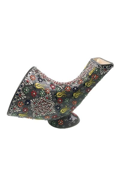 OEM Decorative Sound Amplifier for Phone, Ceramic, Hand-Painted Floral Model, Multicolor 22x15cm