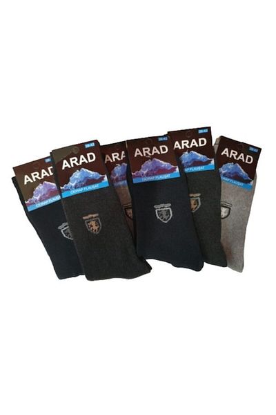 OEM Set of 6 Men's Winter Socks, 80% Cotton, Size 39-42, Multicolor