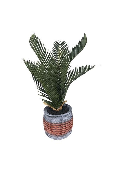 OEM Ceramic Pot with Plastic Fern, M1,13x35 cm